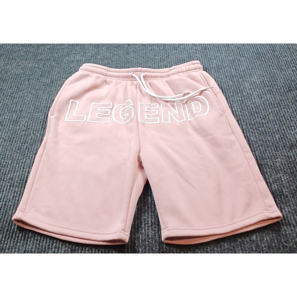 Public Record Sweat Shorts Legend Graphic Drawstring‎ Waist Pink Medium